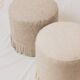 Pair of wool poufs