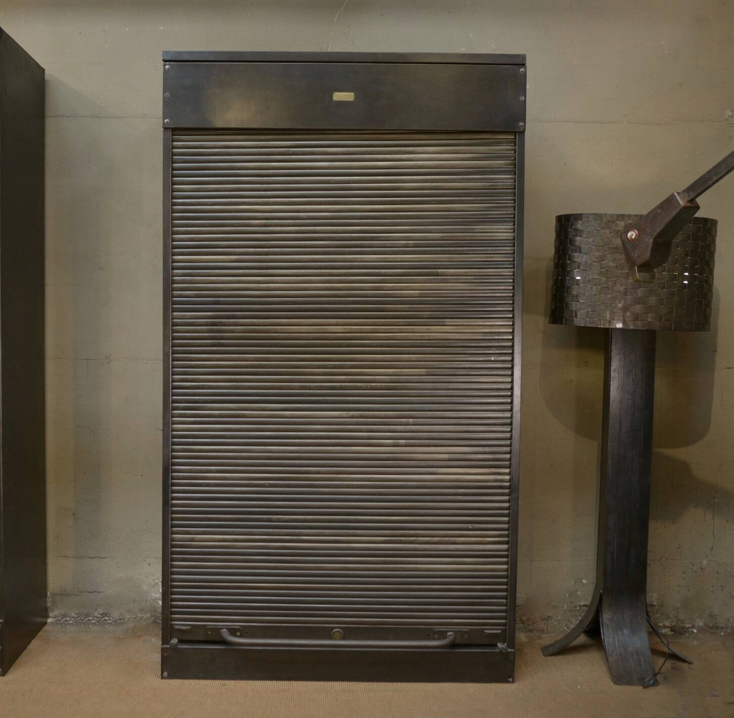 "Ronéo" 1950s Metal Shutter Filing Cabinet