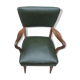 Fauteuil bas  en skaï vert bouteille