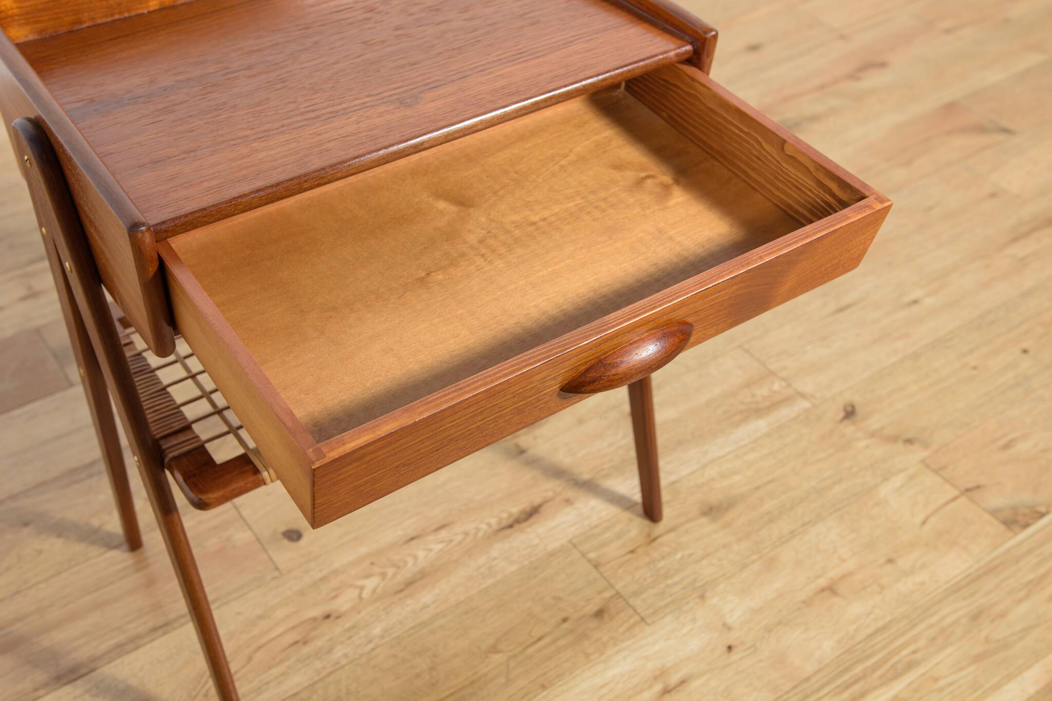 Mid-Century Teak and Rattan Nightstands by Søren Rasmussen, Denmark, 1960s,