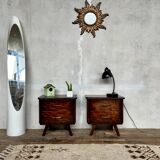Pair of vintage bedside table and sofa end table