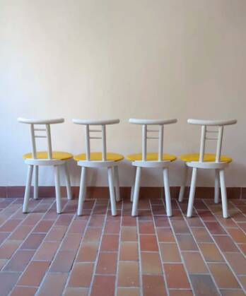 4 two-tone chairs made in Italy