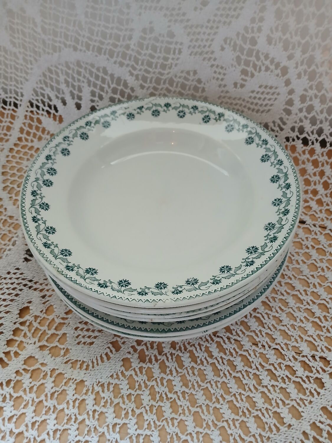 6 antique ironstone plates