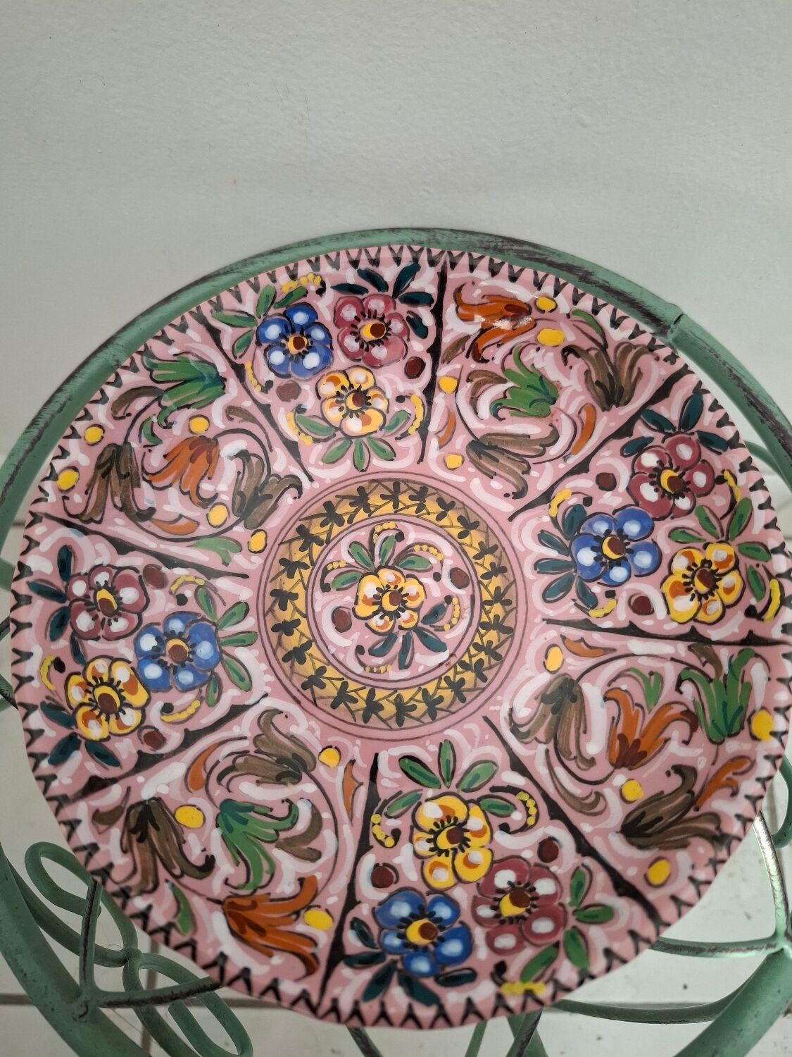 Decorative floral plate signed