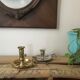 Thumb brass candlestick