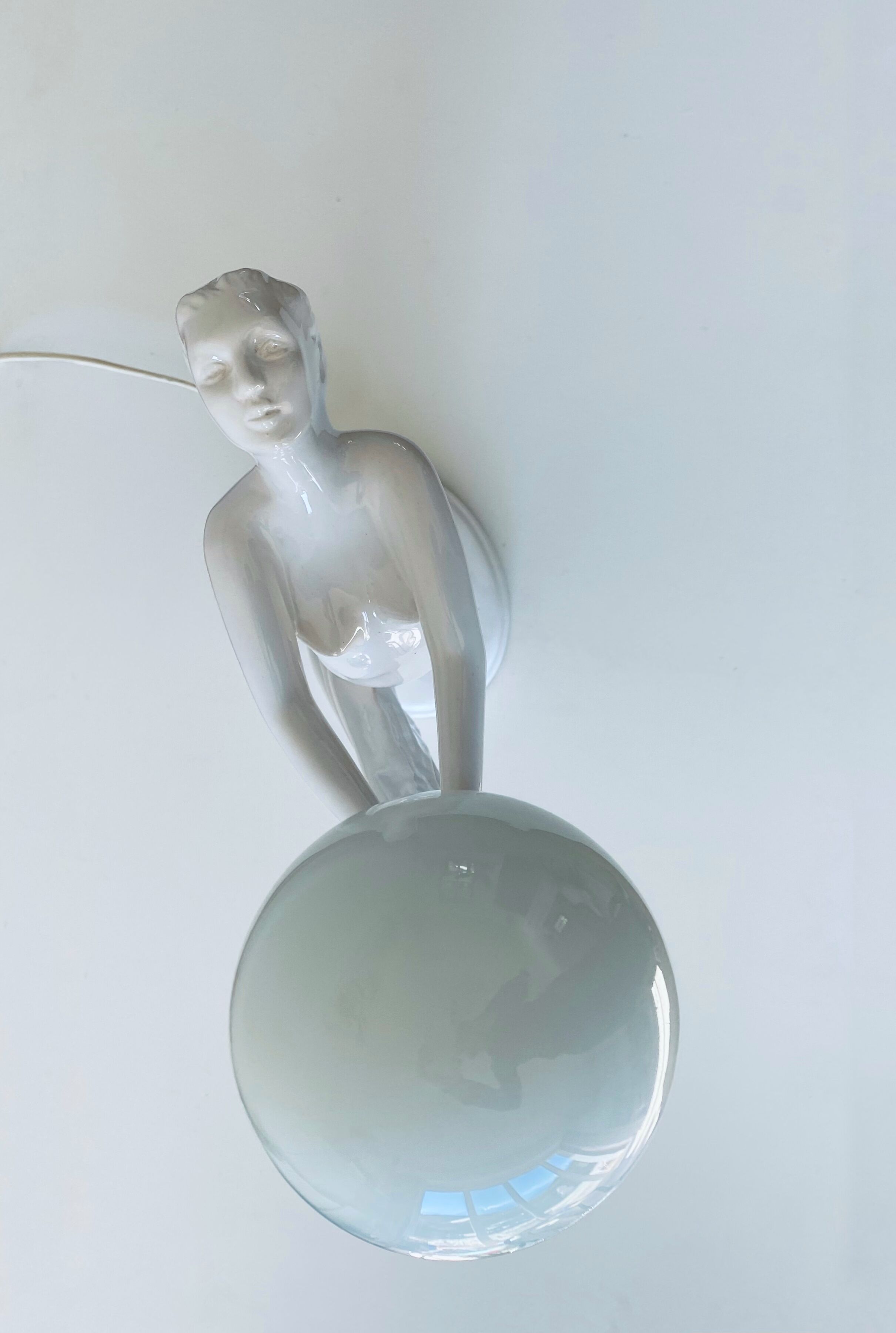 Ceramic naked dancer lamp