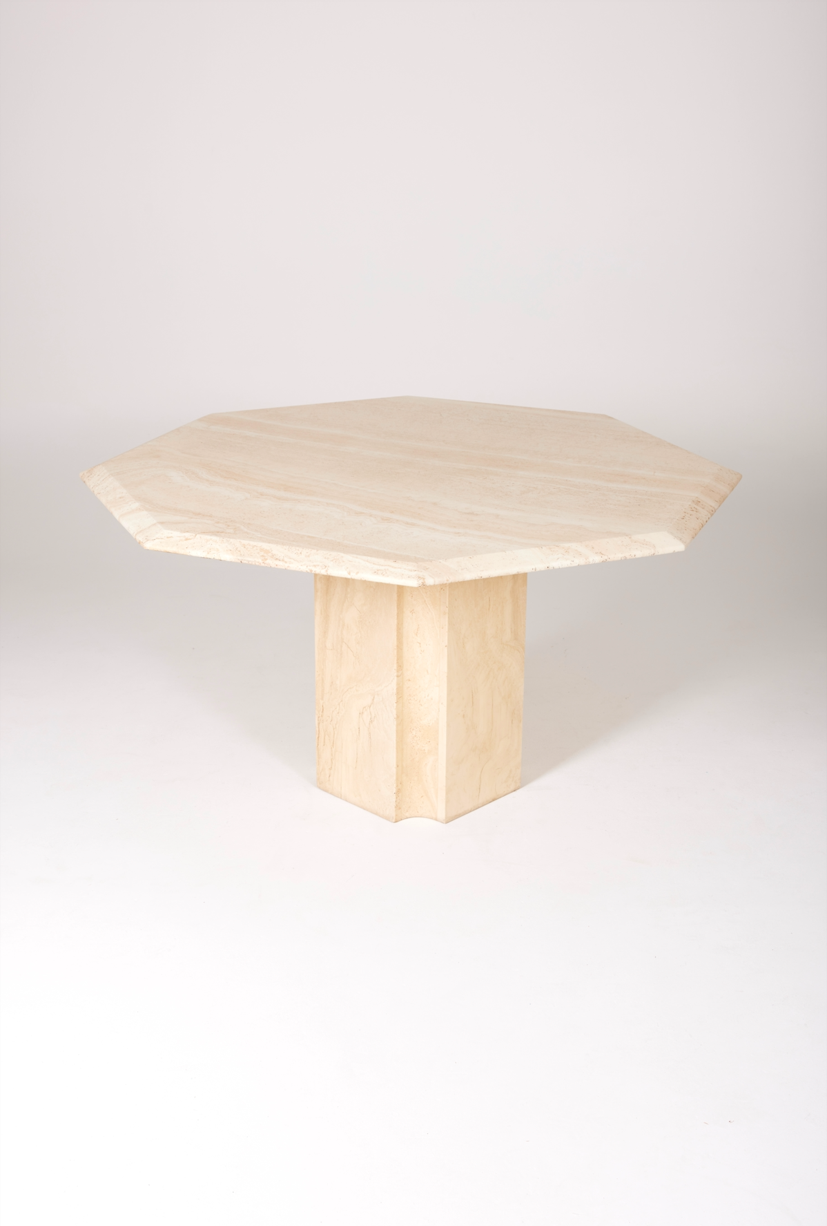 Hexagonal travertine dining table, 1970s