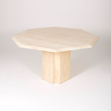 Hexagonal travertine dining table, 1970s
