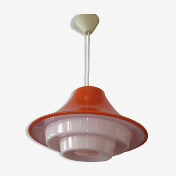 Suspension vintage en plastique orange