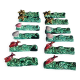 Set of twelve Vallauris majolica ceramic knife rests