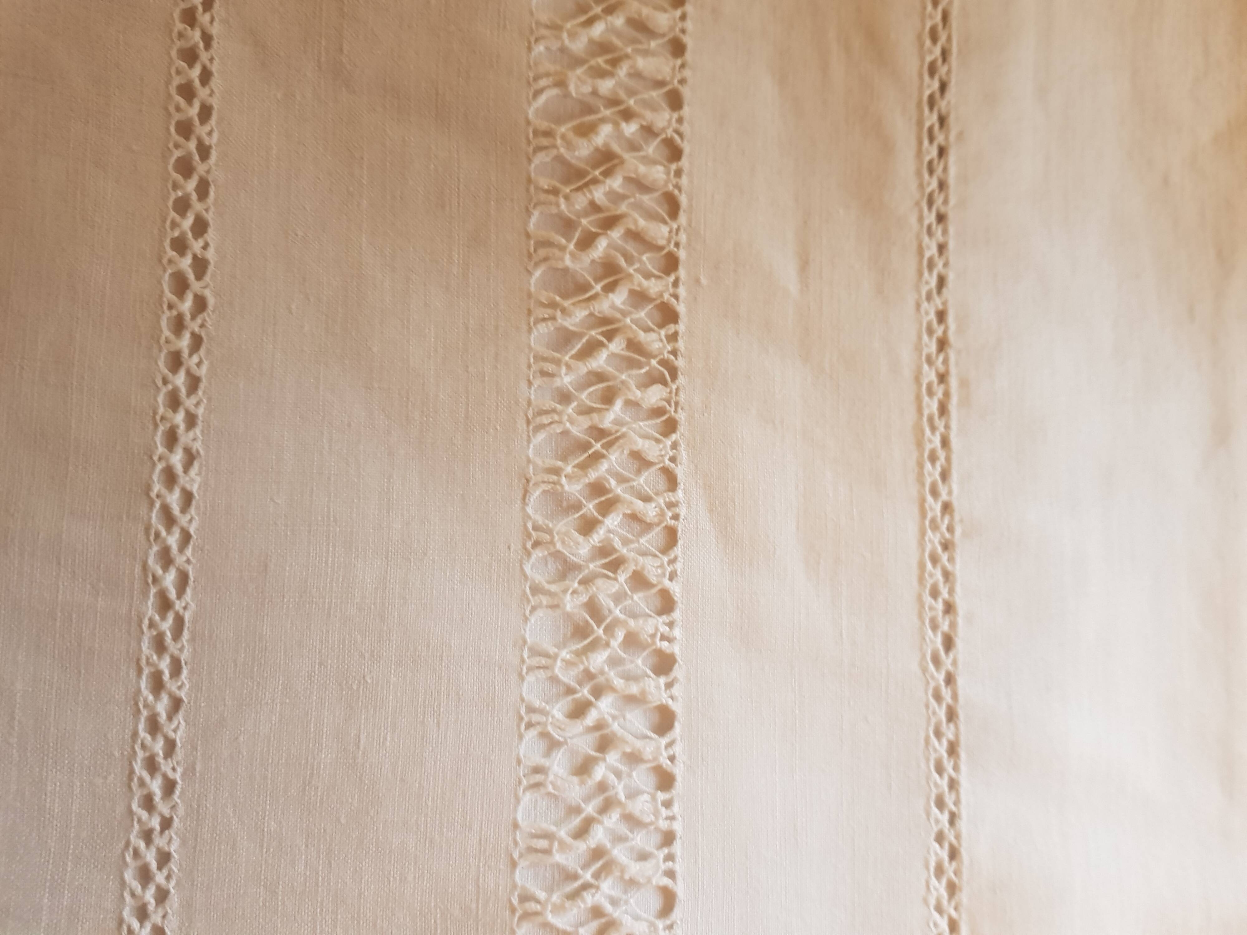 Linen sheet with openwork