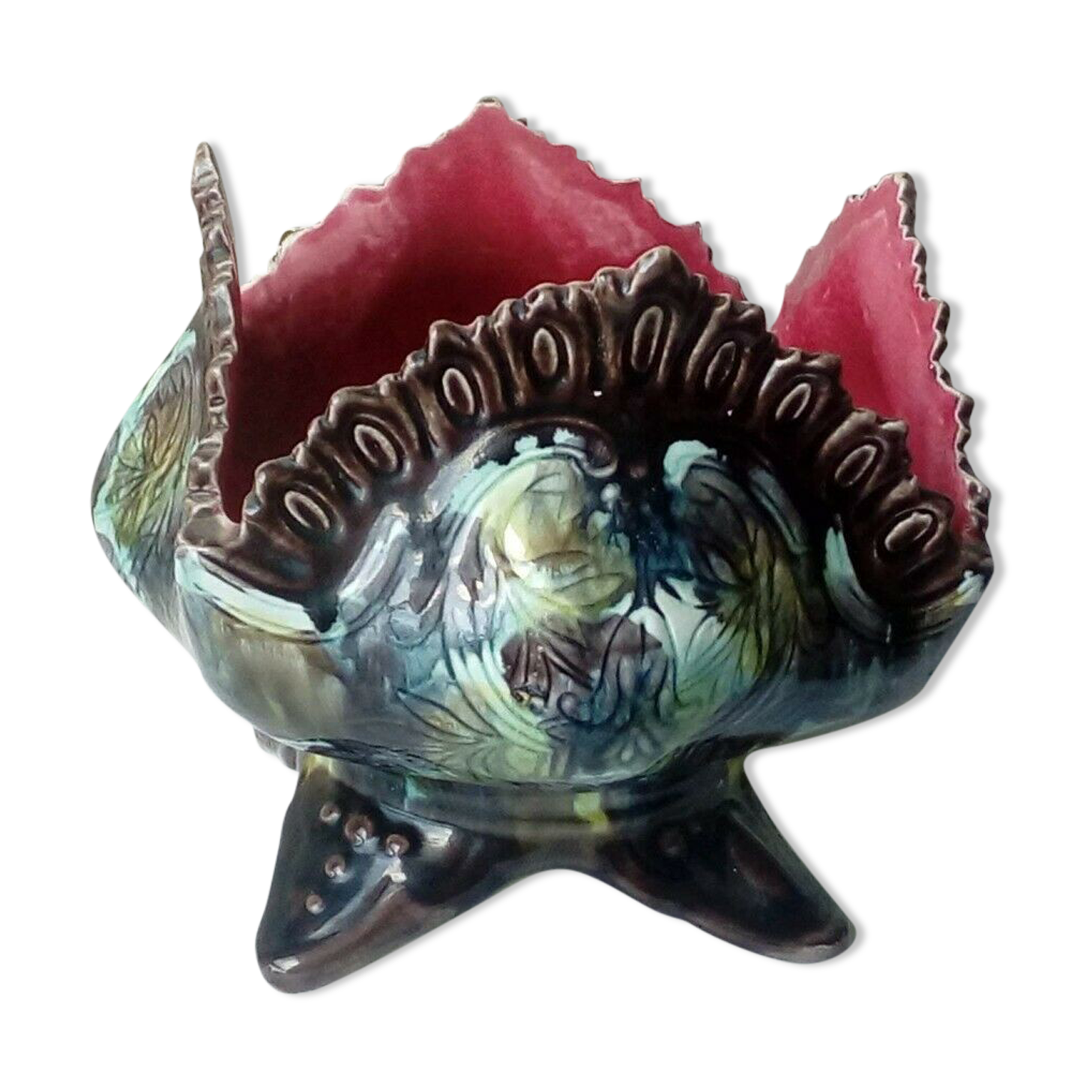 POT COVER IN SLURRY ART NOUVEAU ERA