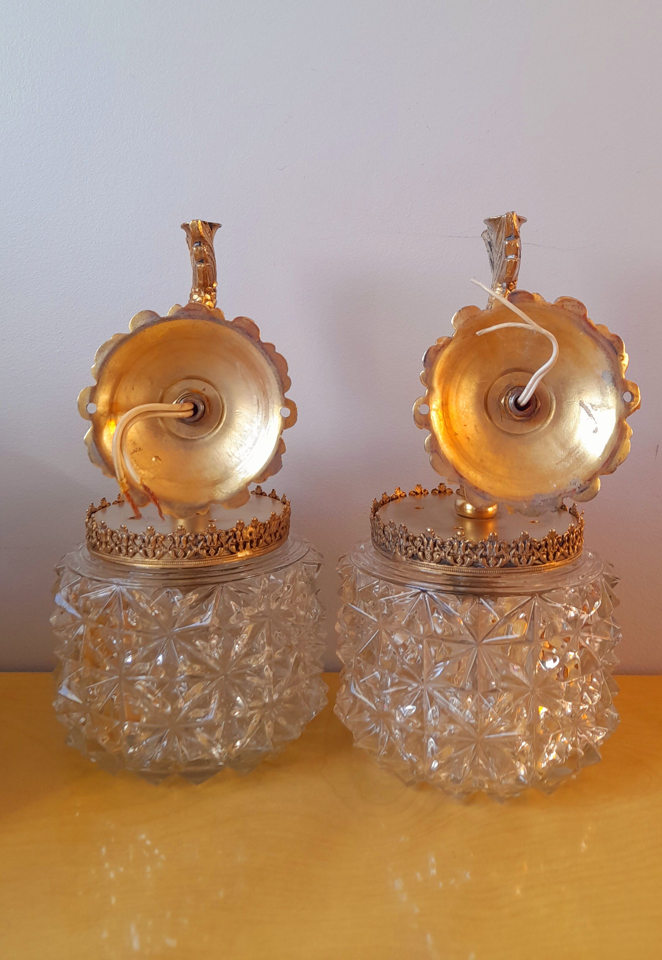 Pair of dolphin brass sconces