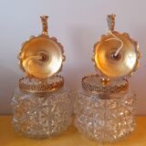 Pair of dolphin brass sconces