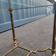 Old coffee table side metal gilded top glass style Louis XVl