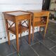 Pair of bedside tables with cherry wood lattices