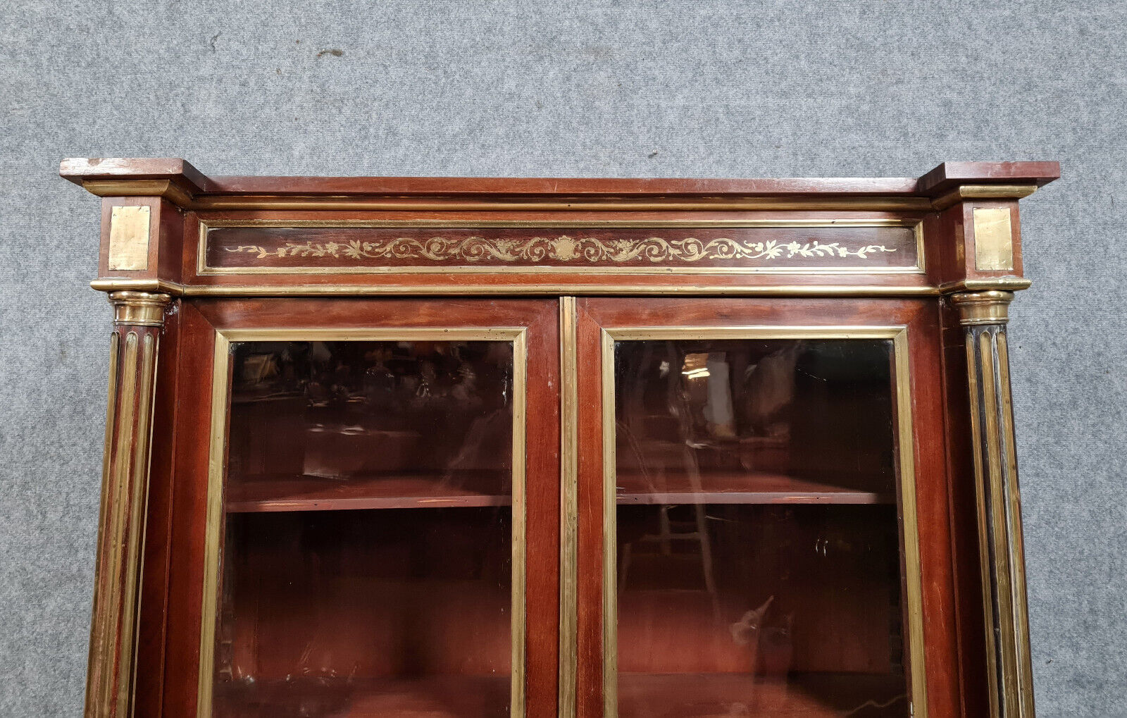 Library period Napoleon III in marquetry Boulle around 1850