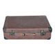 Valise vintage marron et noire en cuir et métal - années 1930-1940 République tchèque