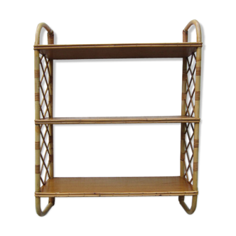 Rattan wall shelf