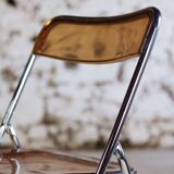 Folding chair in plexiglass and chrome, 1970