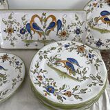 Dessert service, earthenware, Martres-Tolosane, signed Matet France
