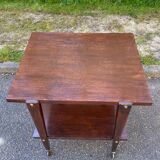 Scandinavian dark oak glossy serving trolley