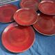 12 Assiettes en céramique sang de bœuf Chinoise des années 1950