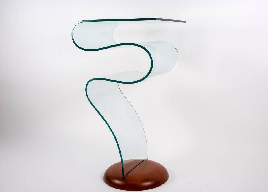 Thermoformed Glass Table in the style of Fontana Arte