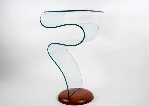 Table en Verre Thermoformé dans le goût de Fontana Arte