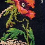 Romanian wool carpet with poppies and ears of wheat, 250x160 cm