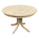 Renovated Scandinavian dining table in solid oak with a central leg from the 1970s.