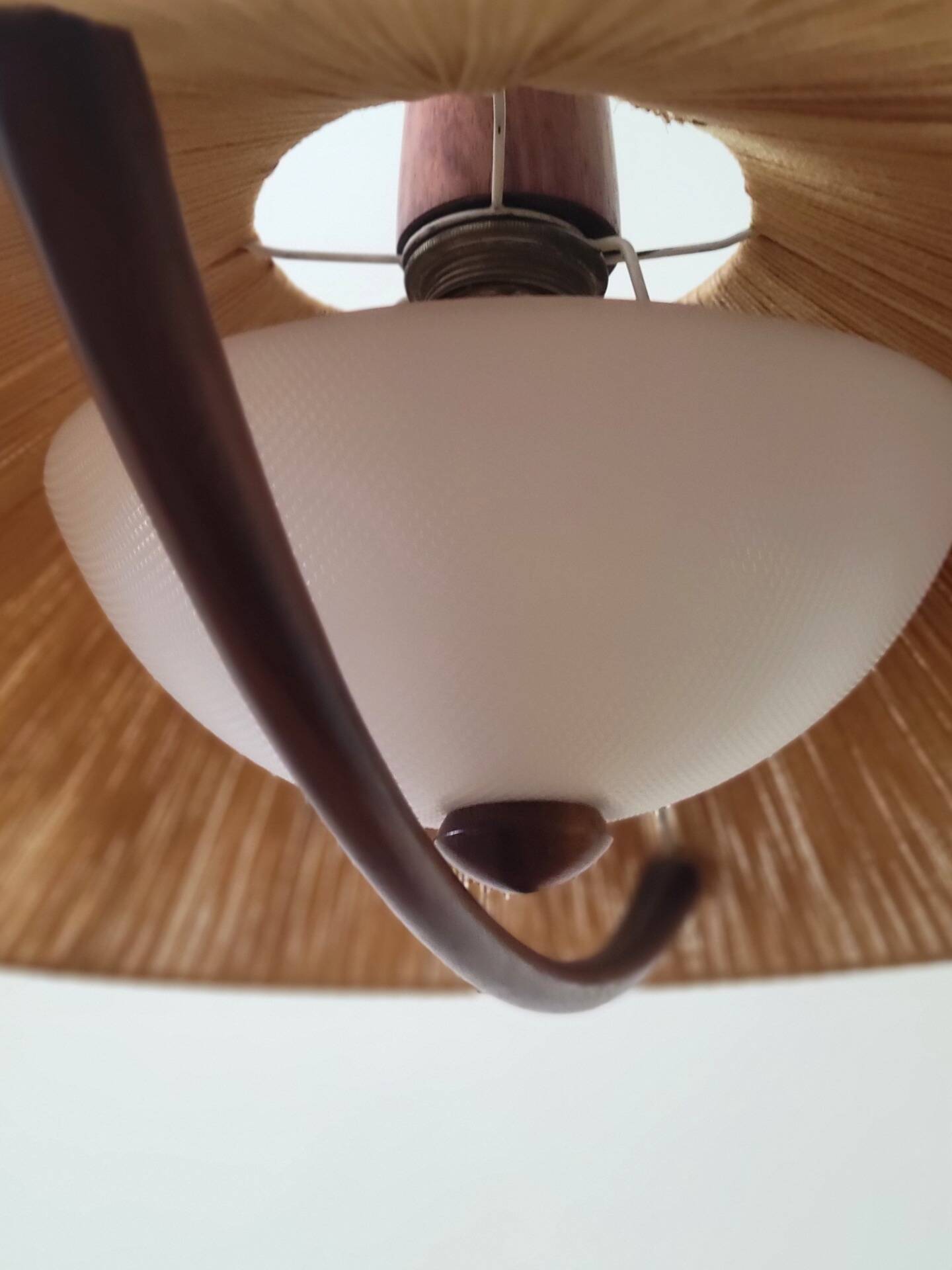 Vintage sisal hanging lamp by Temde Leuchten, 1965