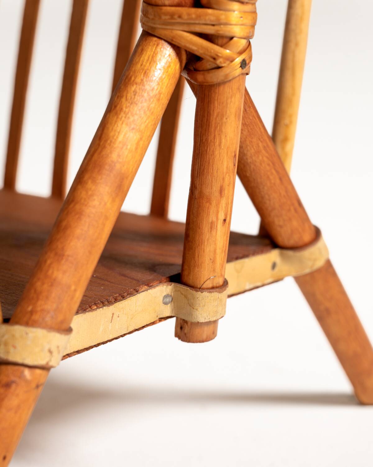 Bamboo and rattan magazine rack, Scandinavia, 1960s
