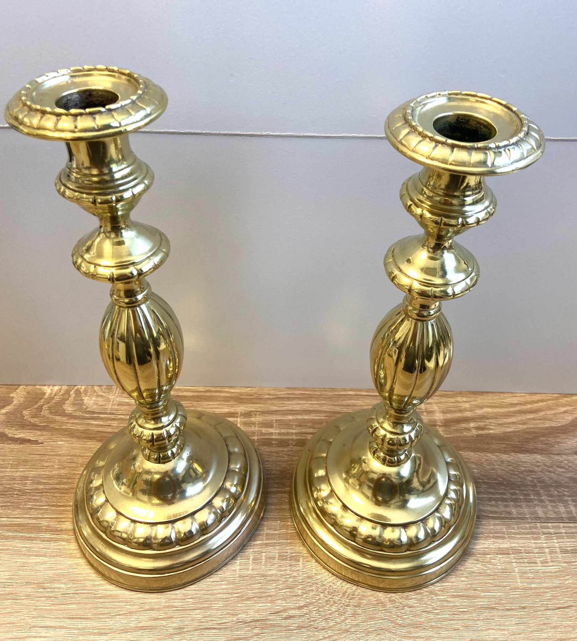 Antique pair of Louis Philippe period candlesticks and torches