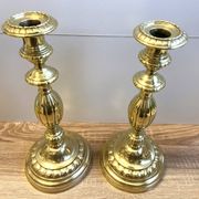 Antique pair of Louis Philippe period candlesticks and torches