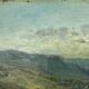 Ancient painting , Swiss landscape, signed and dated 1894