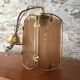 Art Deco pendant light in brass and chiseled polished glass