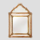 Miroir vénitien en verre de Murano par Art Venitien, modèle Campanil