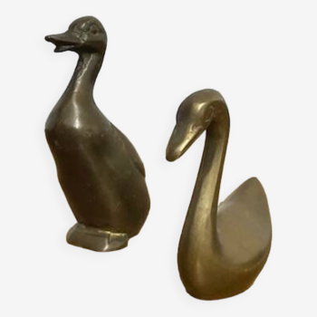 Brass swan and duck
