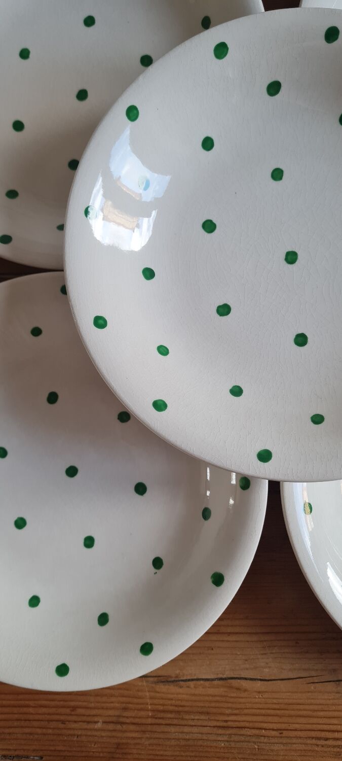 Set de 10 assiettes plates longchamps vintage