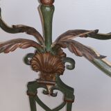 5-arm candle holder lamp on stand, vintage wrought iron floor lamp