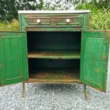 Patinated metal furniture