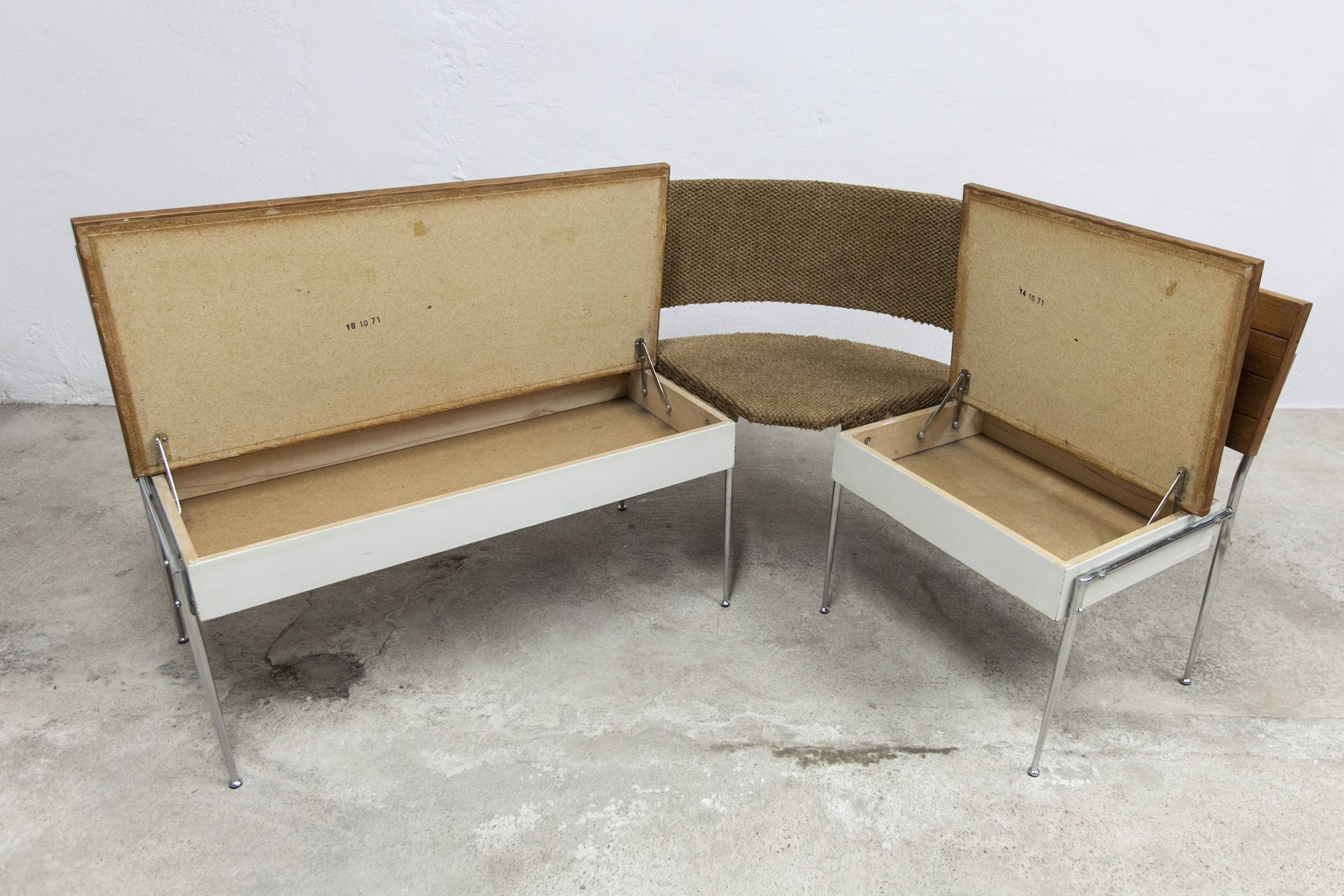 1970 wooden kitchen corner bench set