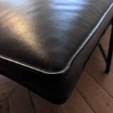 Black leather bench seat