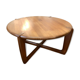 Round teak coffee table, Denmark 1970