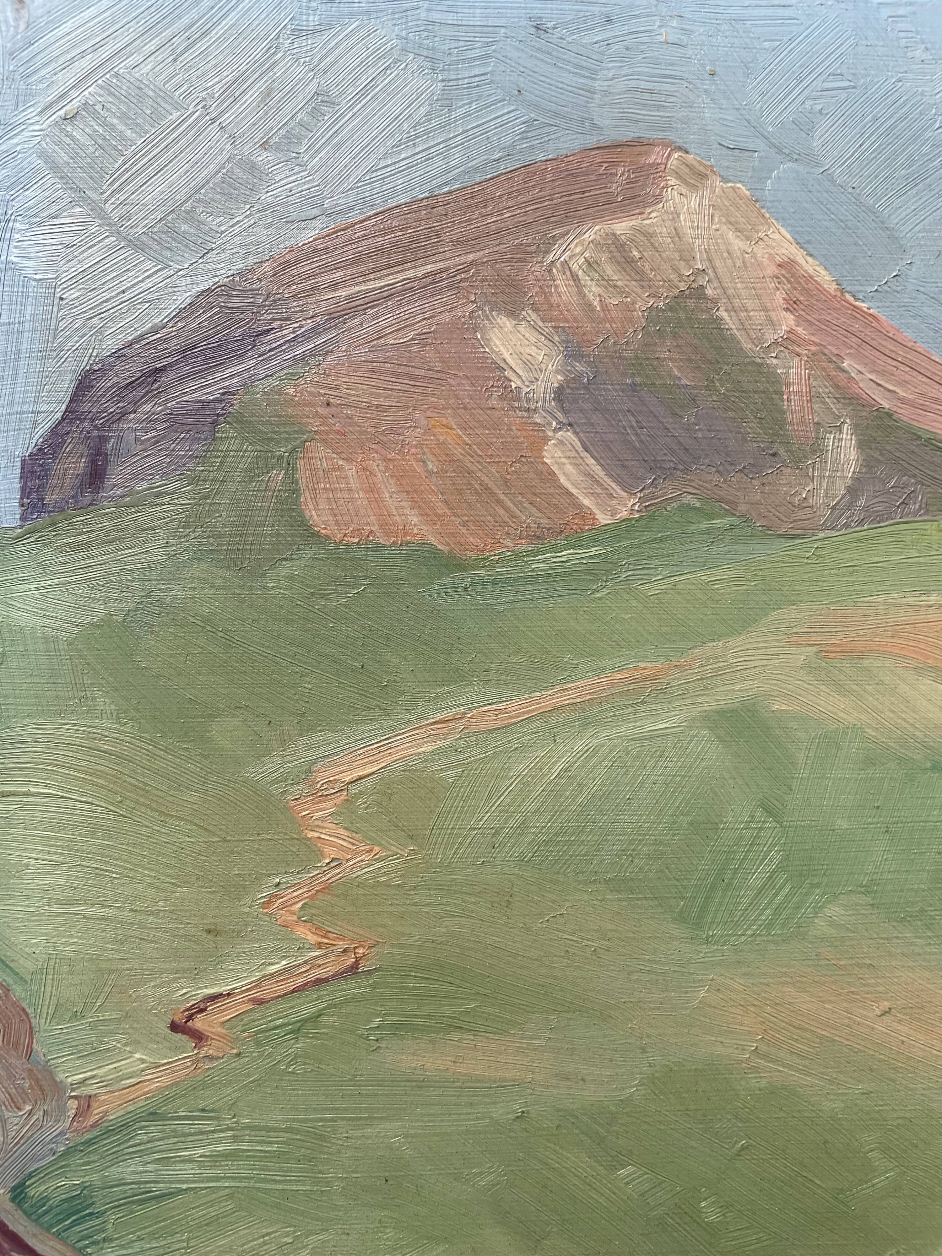 Oil painting landscape mountain 1938
