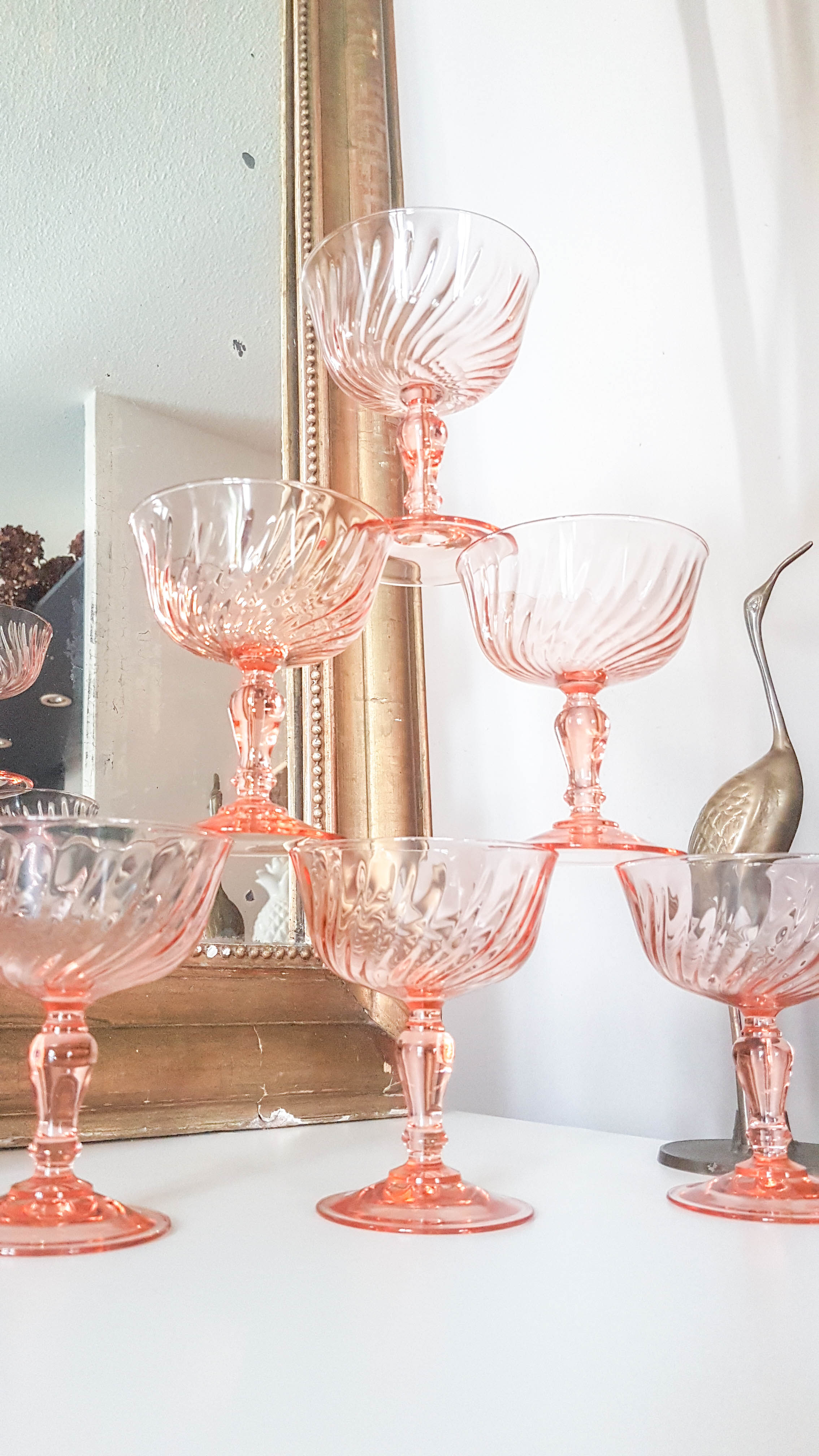 6 rosaline arcoroc luminarc champagne glasses