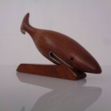 Danish Teak Shark with Stand, 1960s