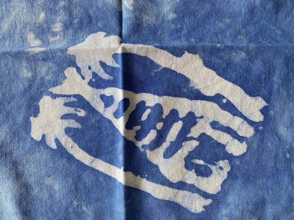 11 small Tye & Dye towels with African patterns - Blue - cotton - 35x35 cm