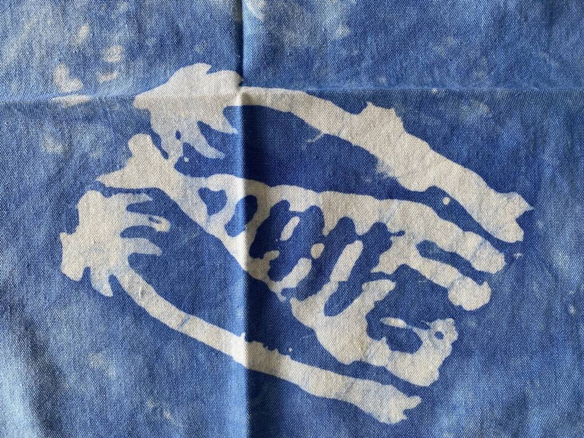11 petites serviettes Tye & Dye motifs africains - Bleu - coton - 35x35 cm